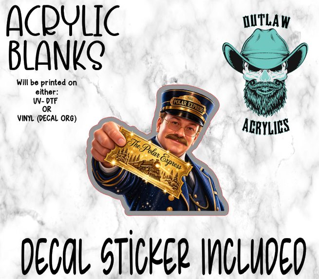 Train Conductor & Ticket Acrylic & Decal Set