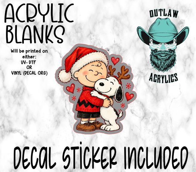 Christmas Charlie & Snoopy Acrylic & Decal Set