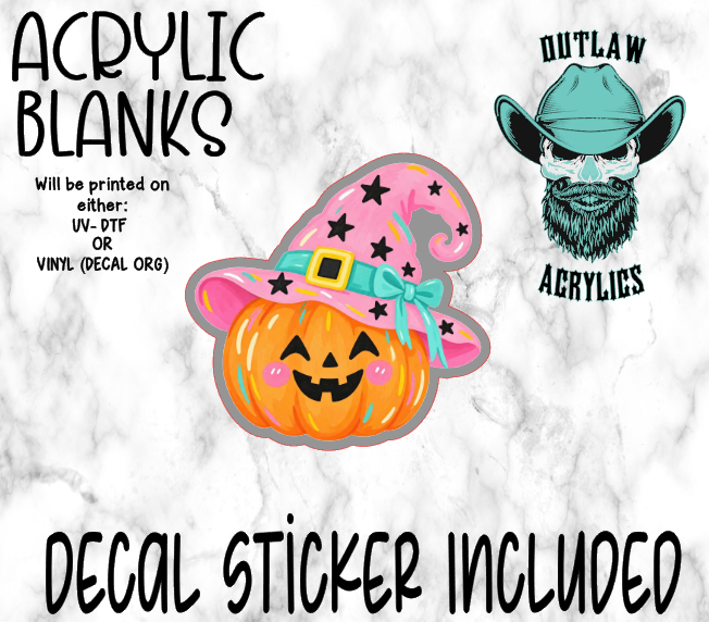 Witch Hat Pumpkin Acrylic & Decal Set
