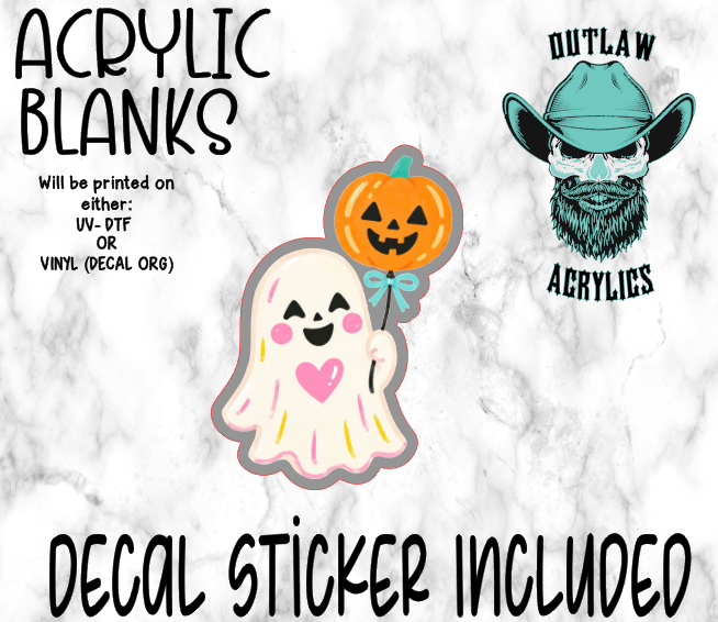 Ghost Pumpkin Balloon Acrylic & Decal Set