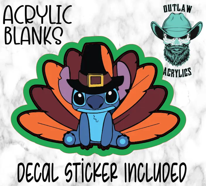 Turkey Pilgram Stitch Acrylic & Decal Set - Outlaw Acrylics