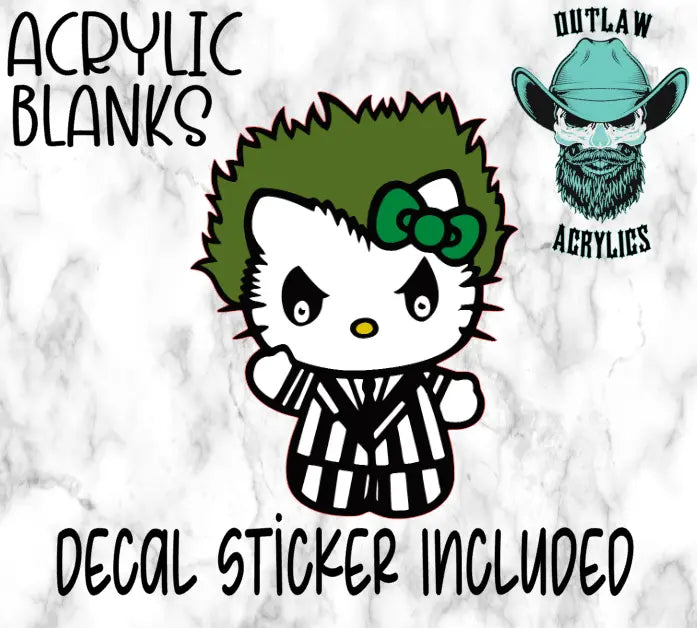 Beetlejuice Kitty Acrylic & Decal Set - Outlaw Acrylics