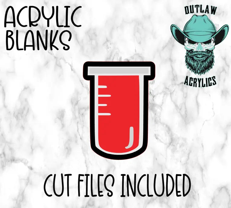 Blood Vial Badge Reel Acrylic - Outlaw Acrylics