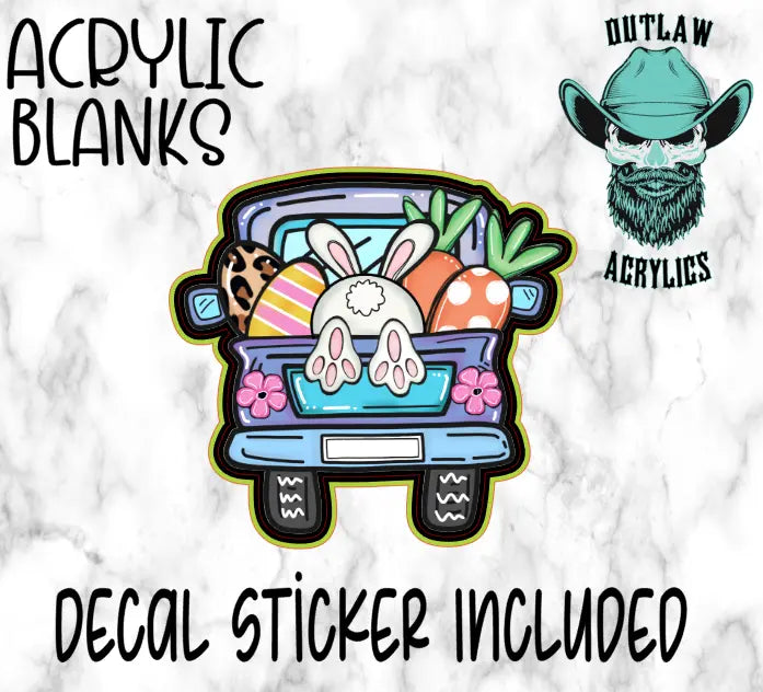 Easter Bunny Truck REAR Acrylic & Decal Set - Outlaw Acrylics