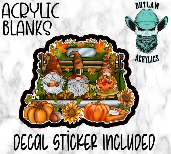 Gnome Fall Truck Acrylic & Decal Set - Outlaw Acrylics