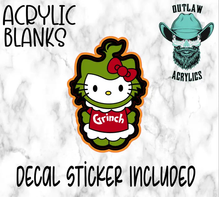 Kitty Grinch Acrylic & Decal Set - Outlaw Acrylics