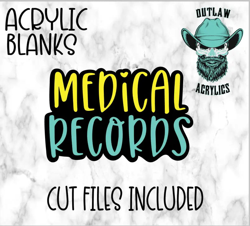 Medical Records Badge Reel Acrylic - Outlaw Acrylics