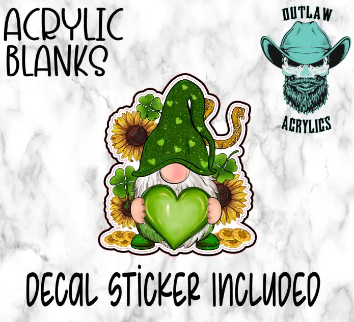 St. Patricks Day Gnome Acrylic & Decal Set - Outlaw Acrylics