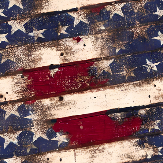American Flag Aged Wood Style Vinyl