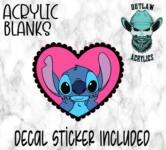 Stitch Photo Heart Acrylic & Decal Set