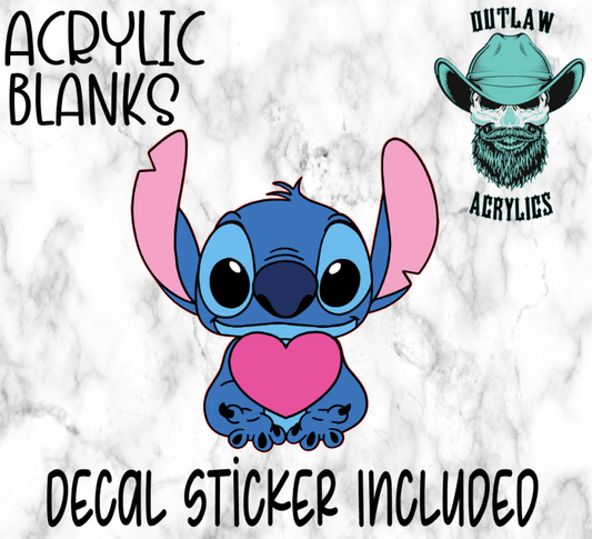 Stitch Heart Acrylic & Decal Set