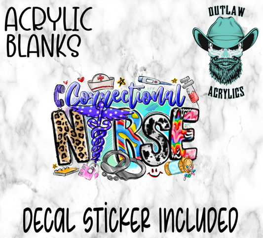 Correctional Nurse Acrylic & Decal Set