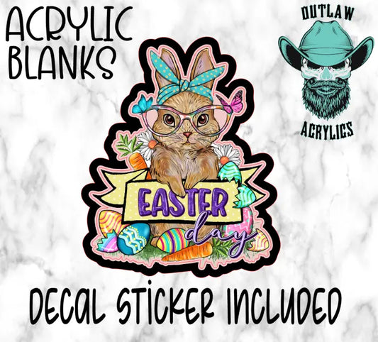 Easter Bunny with Glasses Acrylic & Decal Set - Outlaw Acrylics