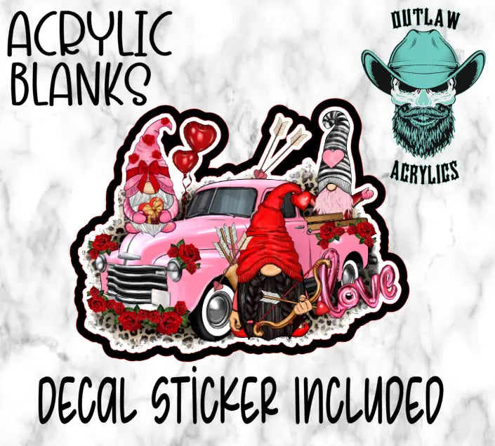 Gnome Truck of Love Acrylic & Decal Set - Outlaw Acrylics