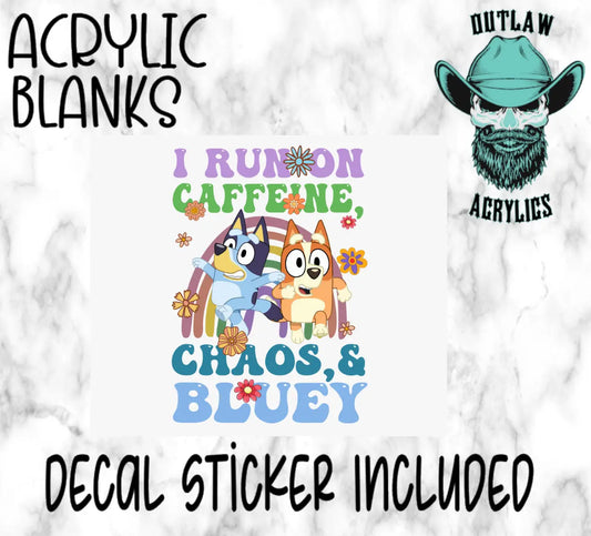 Blue Caffeine & Chaos Acrylic & Decal Set - Outlaw Acrylics