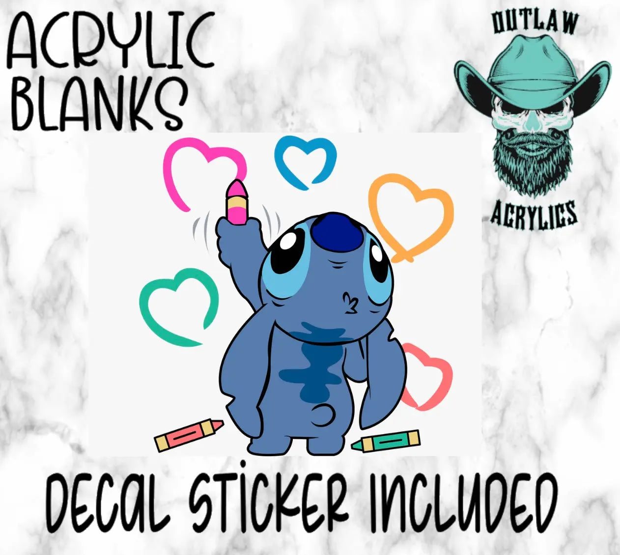 Coloring Stitch Acrylic & Decal Set - Outlaw Acrylics