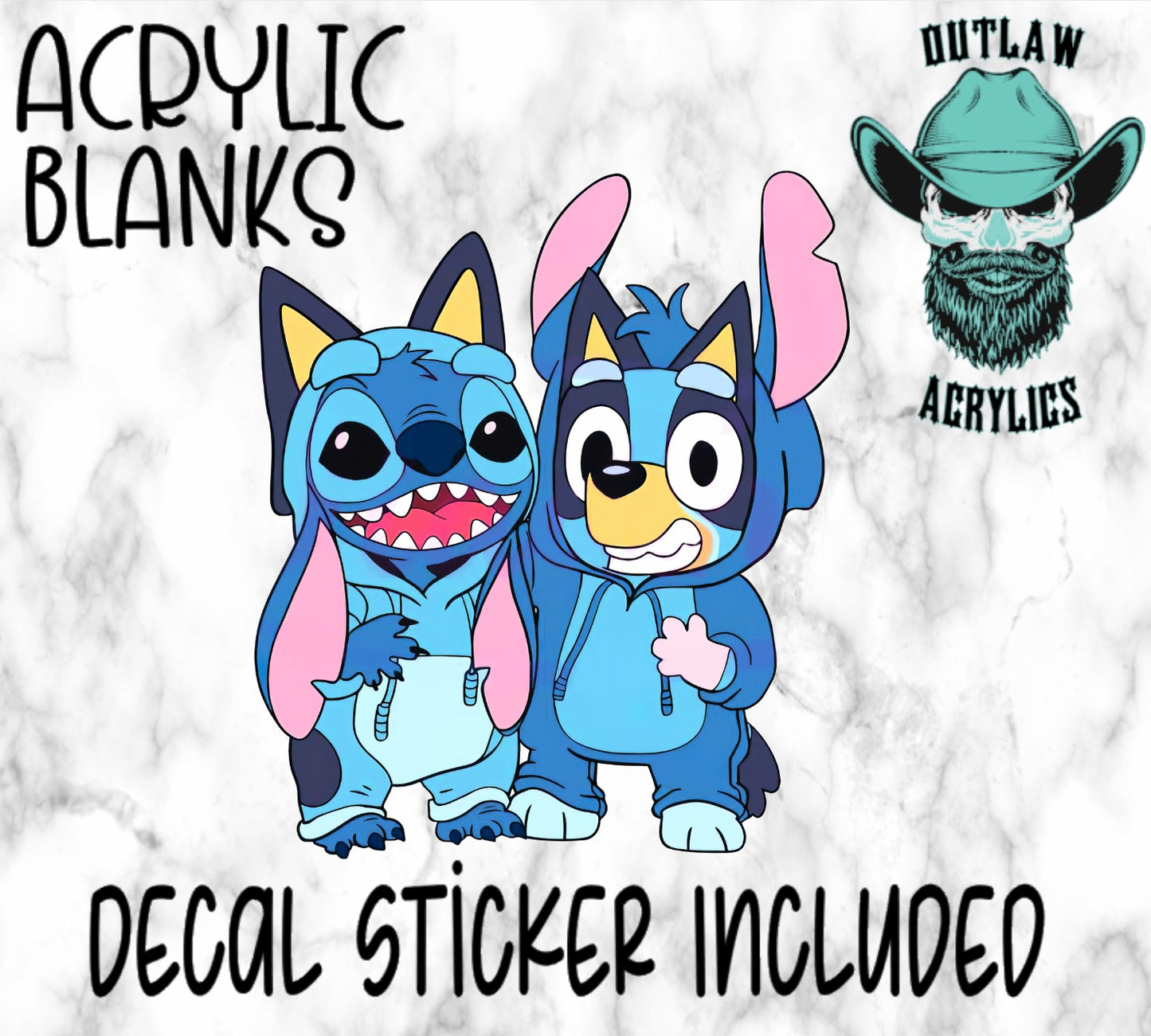 Bluey & Stitch Friends Acrylic & Decal Set