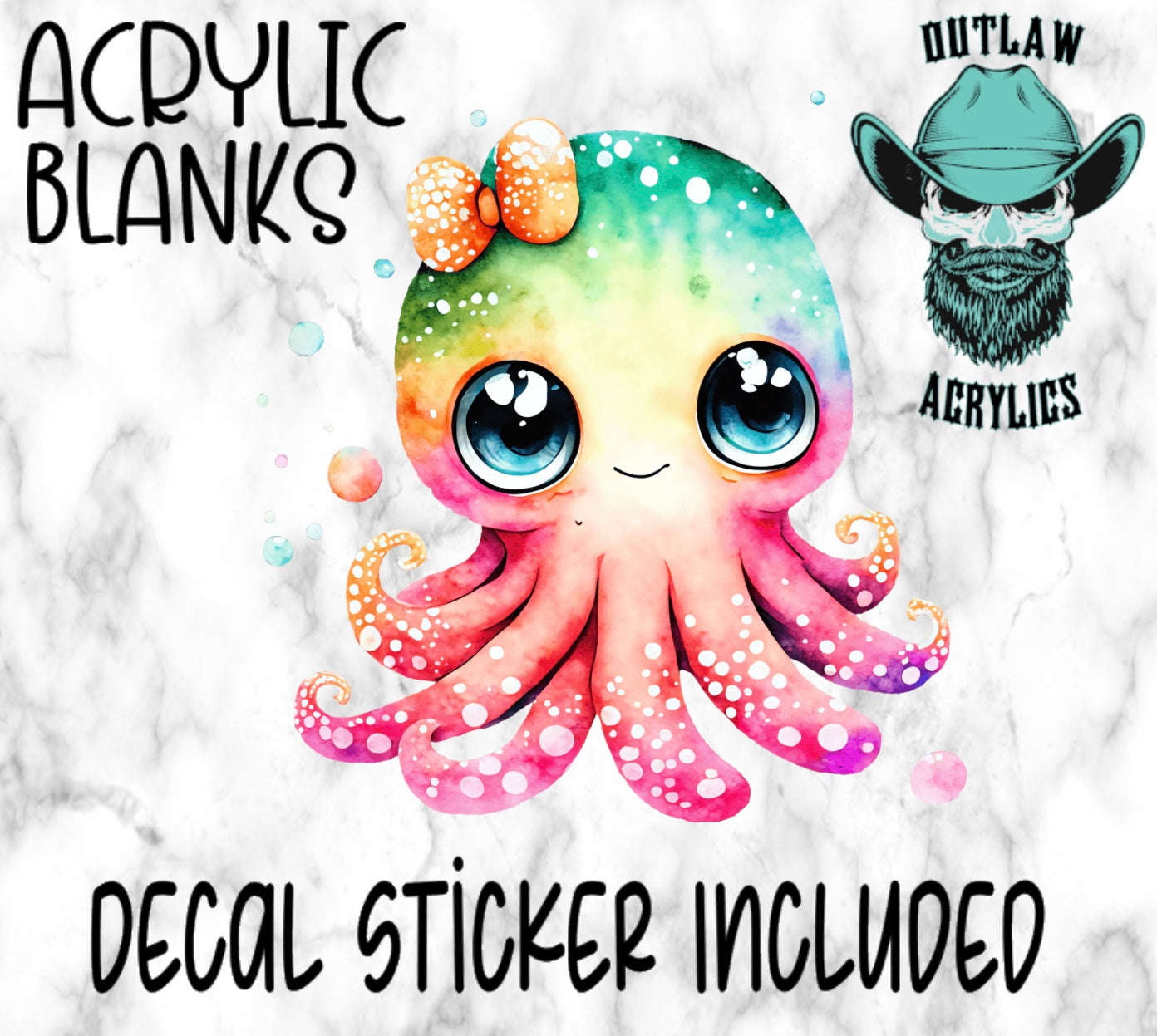 Cute Octopus Acrylic & Decal Set