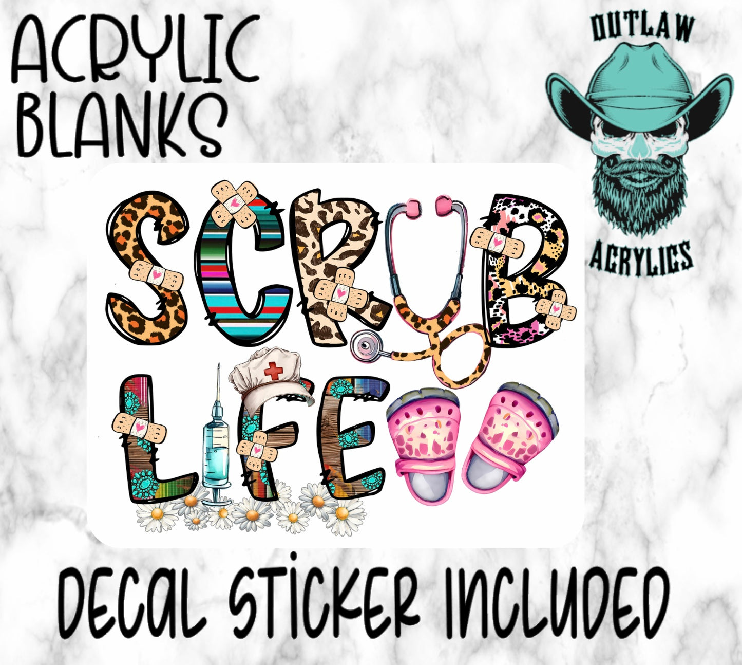 Scrub Life Serape Acrylic & Decal Set