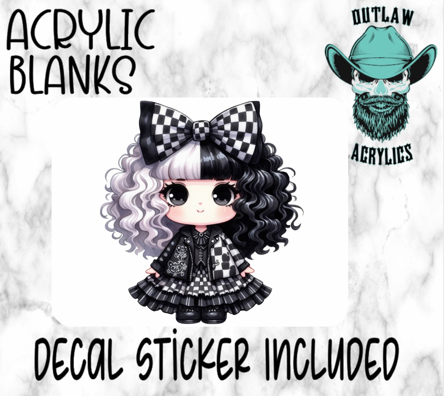 Chibi Doll Cruela Style Acrylic & Decal Set