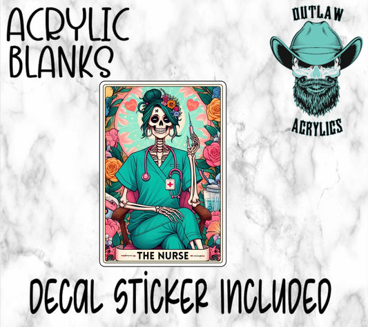 The Nurse Tarot Card Style Acrylic & Decal Set