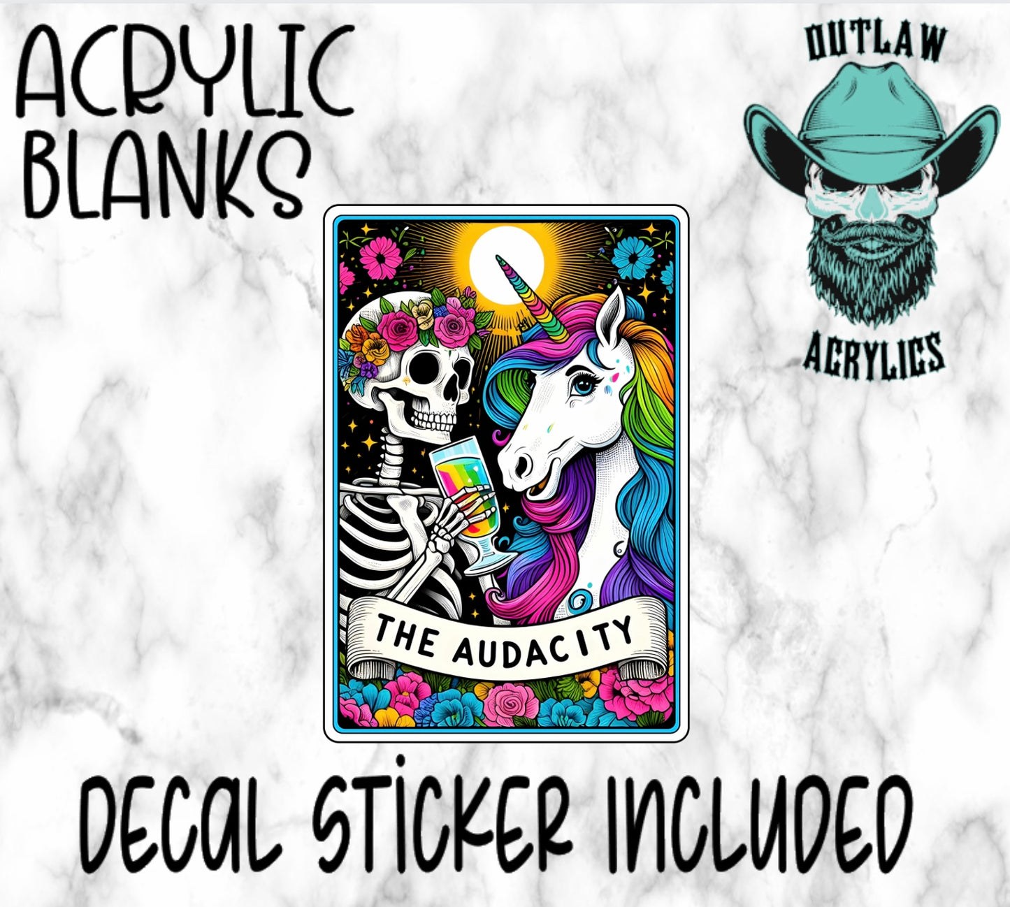 The Audacity Tarot Card Style Acrylic & Decal Set