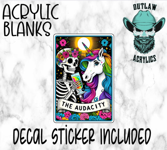 The Audacity Tarot Card Style Acrylic & Decal Set