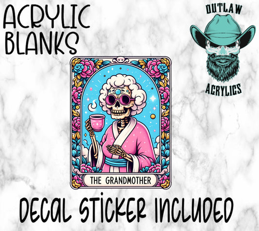 The Grandmother Tarot Card Style Acrylic & Decal Set