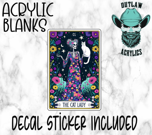 The Cat Lady Tarot Card Style Acrylic & Decal Set