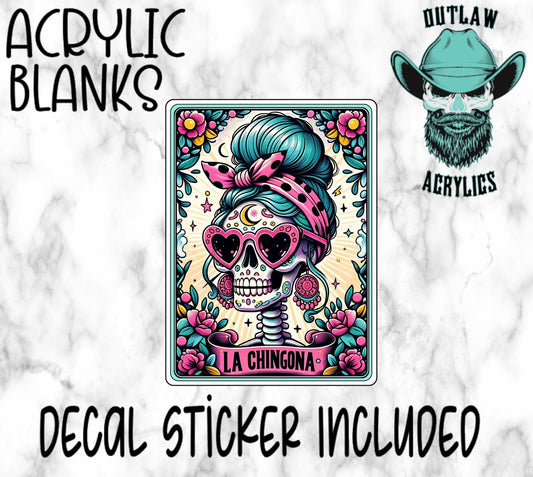 La Chingona Pink Tarot Card Style Acrylic & Decal Set