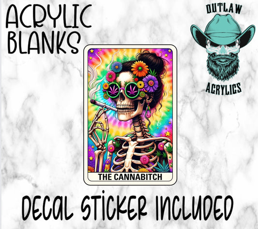 The CannaBitch Tarot Card Style Acrylic & Decal Set