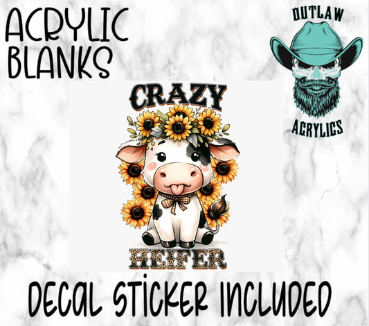 Crazy Heifer Acrylic & Decal Set