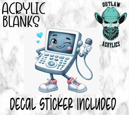 Happy Ultrasound Machine Acrylic & Decal Set