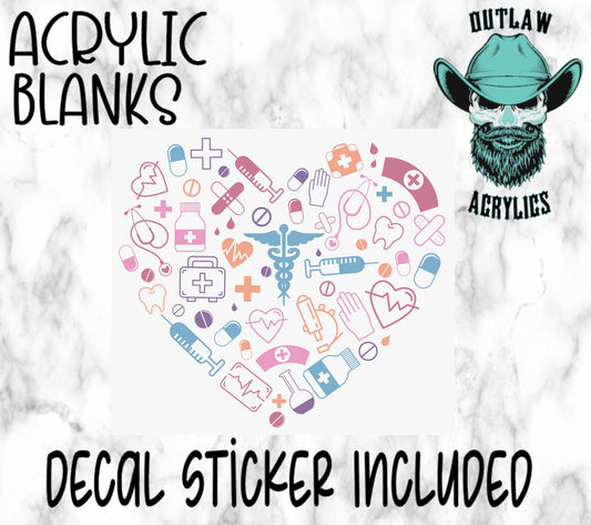 Medical Heart Acrylic & Decal Set