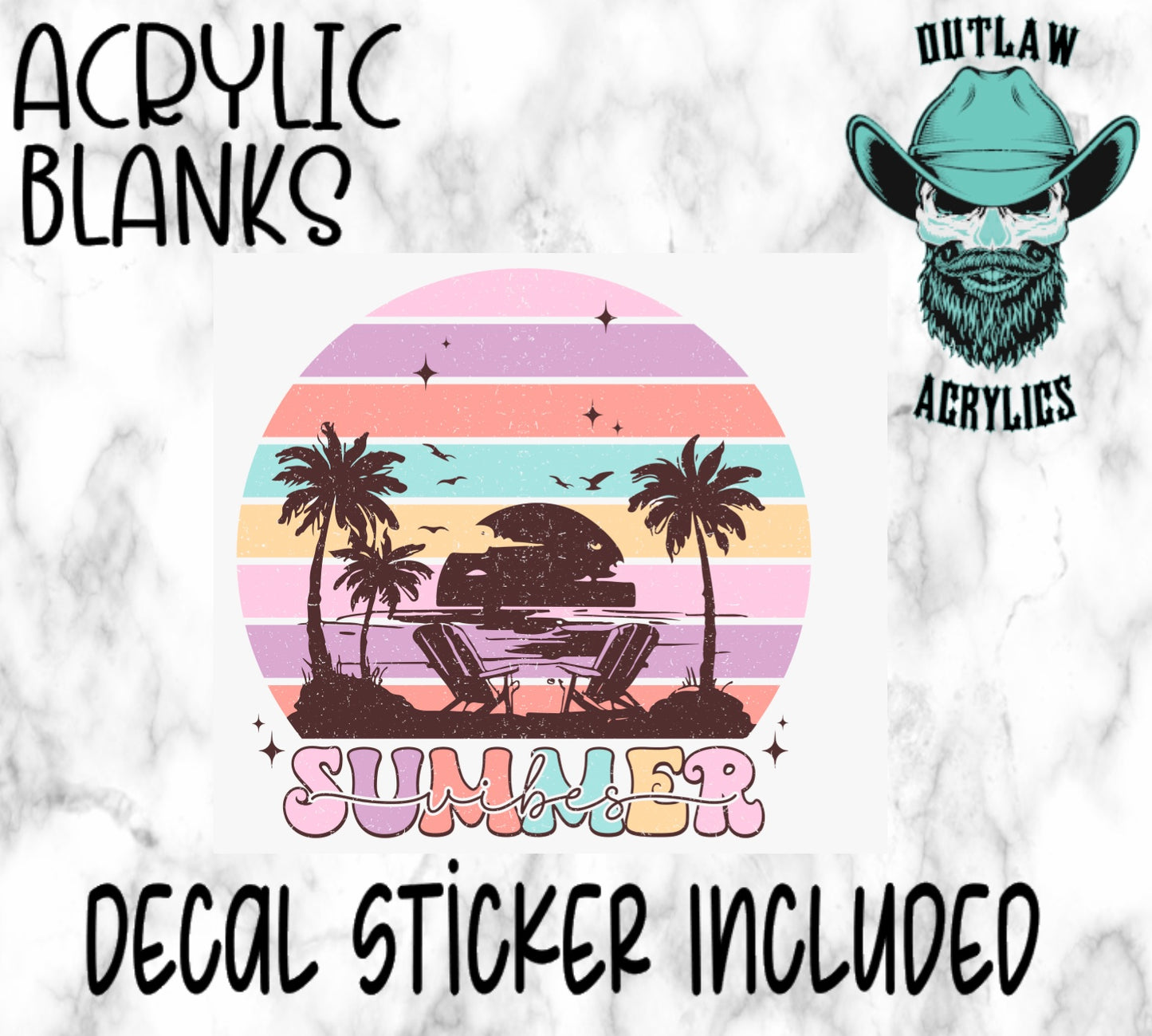 Summer Time Acrylic & Decal Set