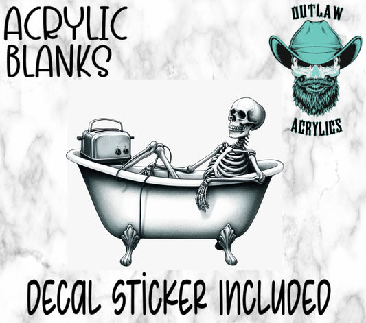 Skeleton Toaster Bath Acrylic & Decal Set