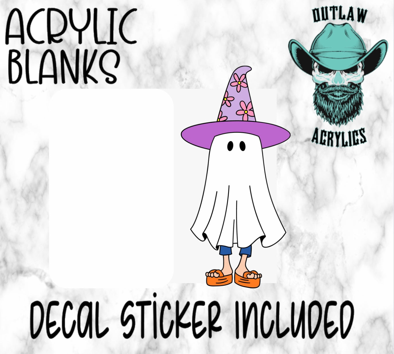 Witch Ghost Lizzie Acrylic & Decal Set