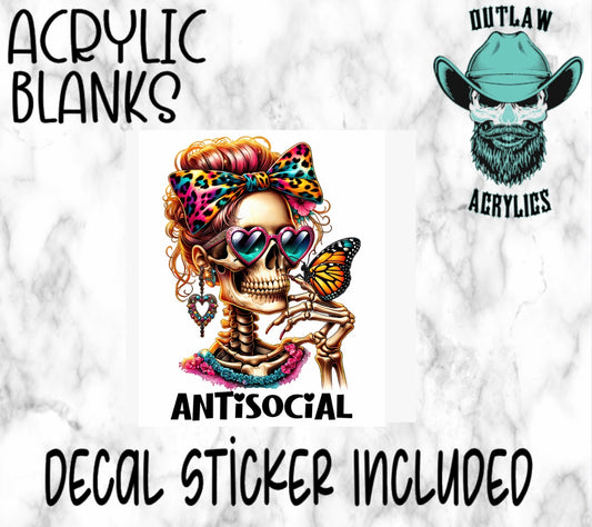 Antisocial Acrylic & Decal Set