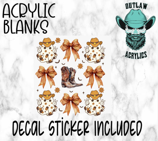 Cowboy Ghost Bow Acrylic & Decal Set