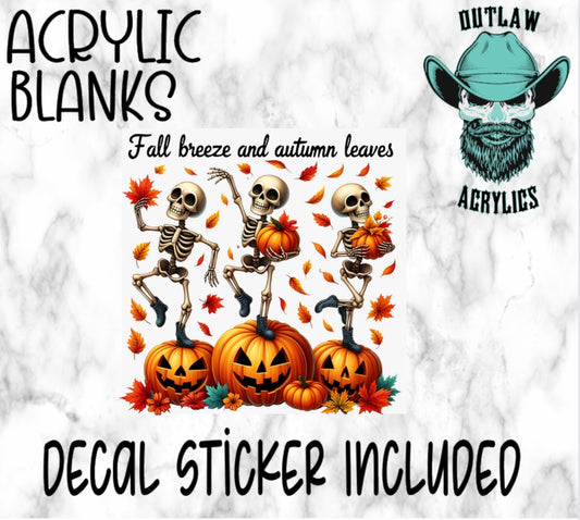 Skeleton & Pumpkins Acrylic & Decal Set