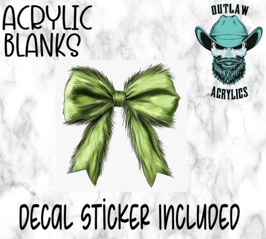 Green Croquet Bow Acrylic & Decal Set