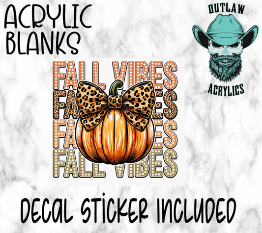 Fall Leopard Pumpkin Vibes Acrylic & Decal Set