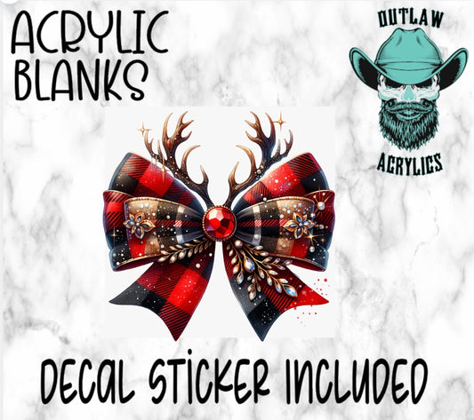 Reindeer Croquet Bow Acrylic & Decal Set