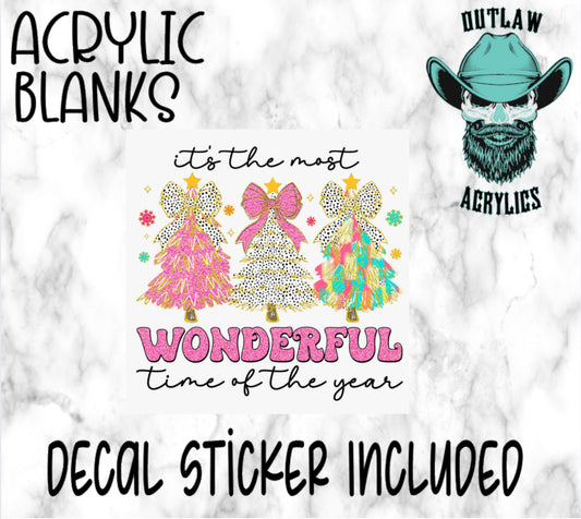 Wonderful Time  of the Year Acrylic & Decal Set