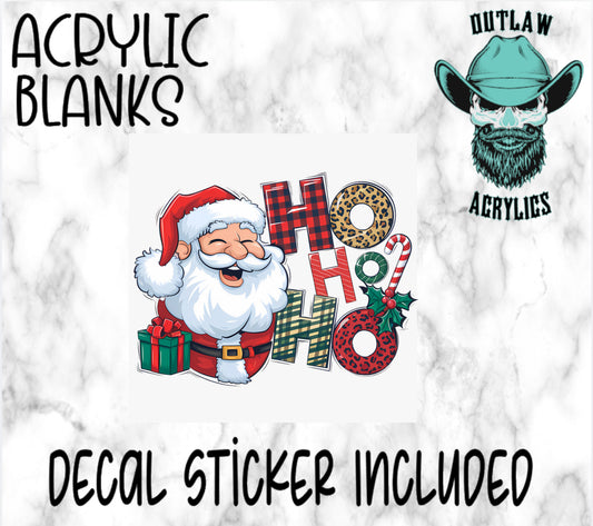 Santa Ho Ho Ho Acrylic & Decal Set