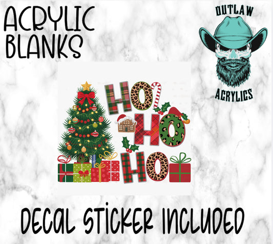 Ho Ho Ho Christmas Tree Acrylic & Decal Set