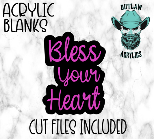 Bless Your Heart Badge Reel Acrylic