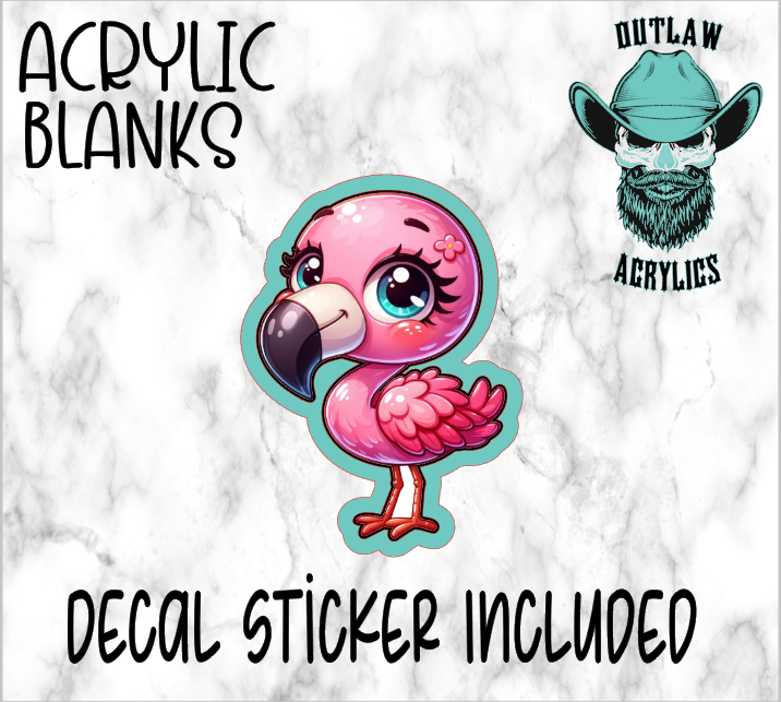 Baby Flamingo Acrylic & Decal Set