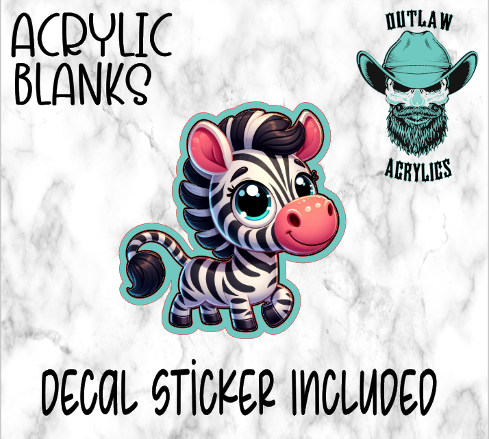 Cute Zebra Acrylic & Decal Set