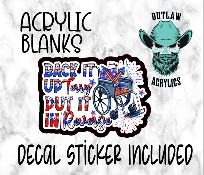 Back Up And Reverse Acrylic & Decal Set